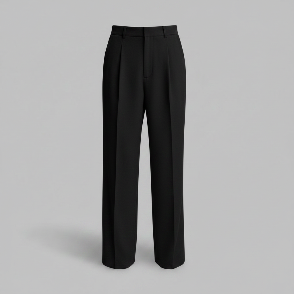 Herren Plissee Hose | Formale Gerade Geschnittene Hosen