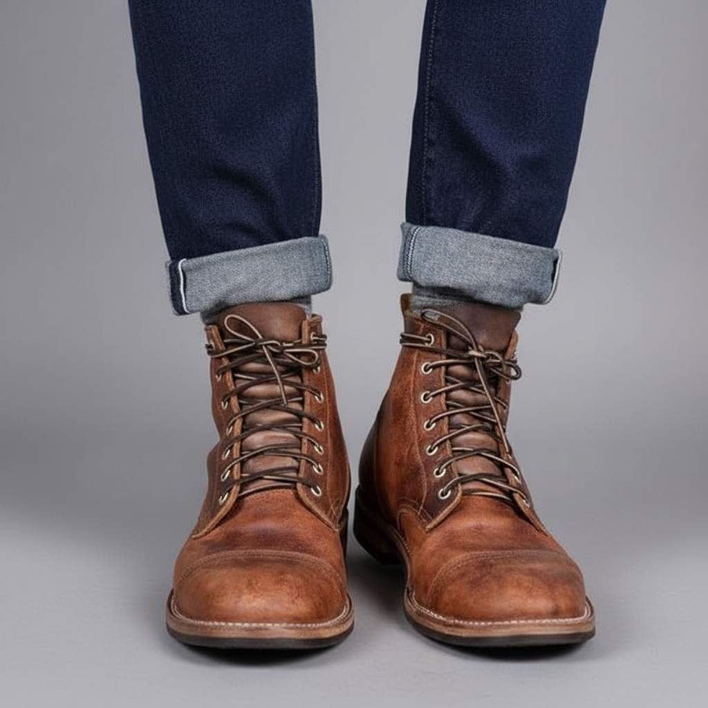 Herren Arbeitsstiefel | Robuste Schnürstiefel mit Knöcheldesign