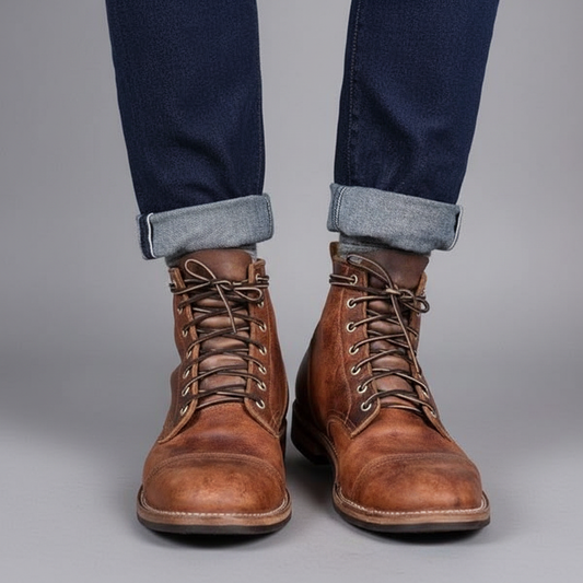 Herren Arbeitsstiefel | Robuste Schnürstiefel mit Knöcheldesign