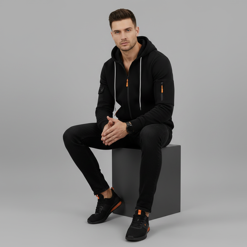 Herren Kapuzenpullover mit Reißverschluss | Utility Hoodie