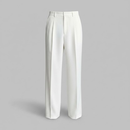 Herren Plissee Hose | Formale Gerade Geschnittene Hosen