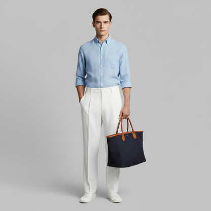 Herren Plissee Hose | Formale Gerade Geschnittene Hosen