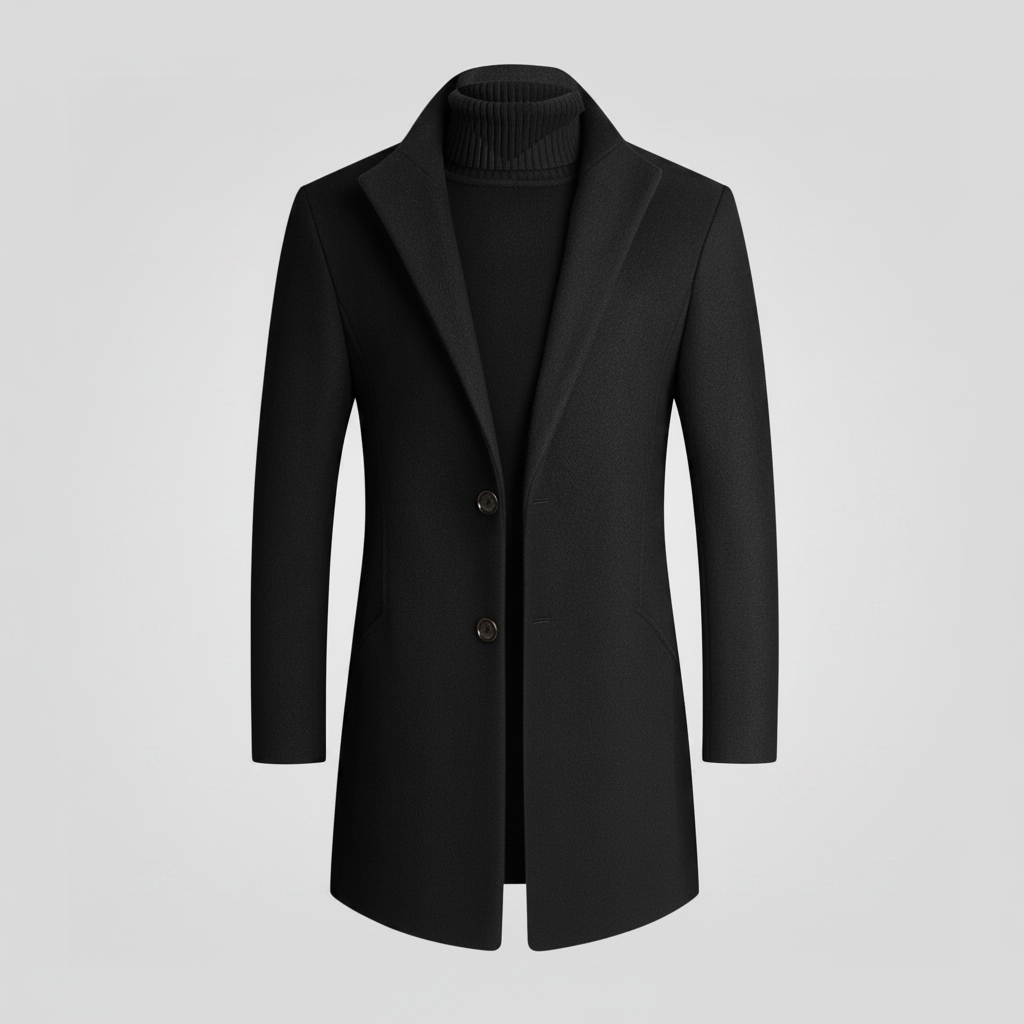 Langer Herrenmantel | Eleganter Schnitt mit fallendem Revers