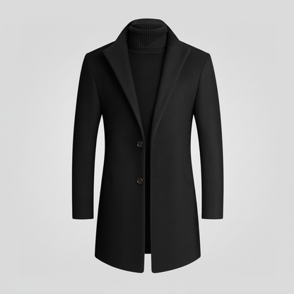 Langer Herrenmantel | Eleganter Schnitt mit fallendem Revers