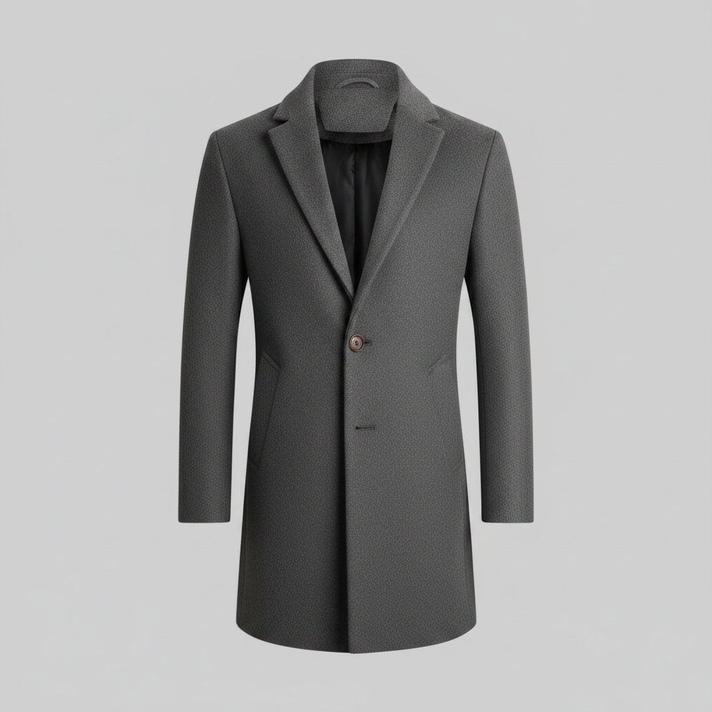 Langer Herrenmantel | Eleganter Schnitt mit fallendem Revers