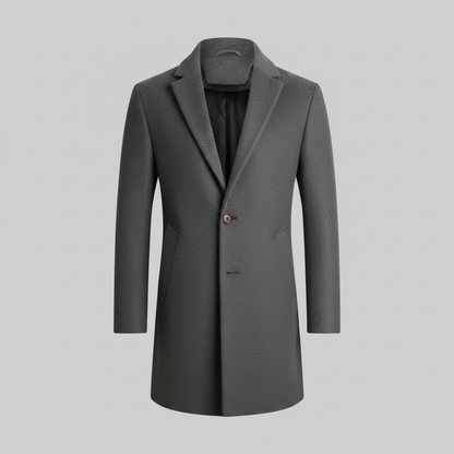 Langer Herrenmantel | Eleganter Schnitt mit fallendem Revers