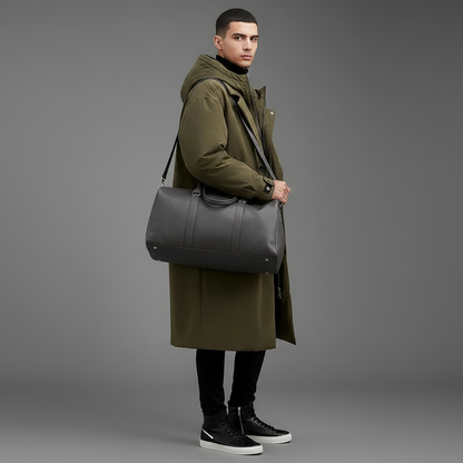 Langer Puffer-Trenchcoat für Herren mit Kapuze | Herrenmantel