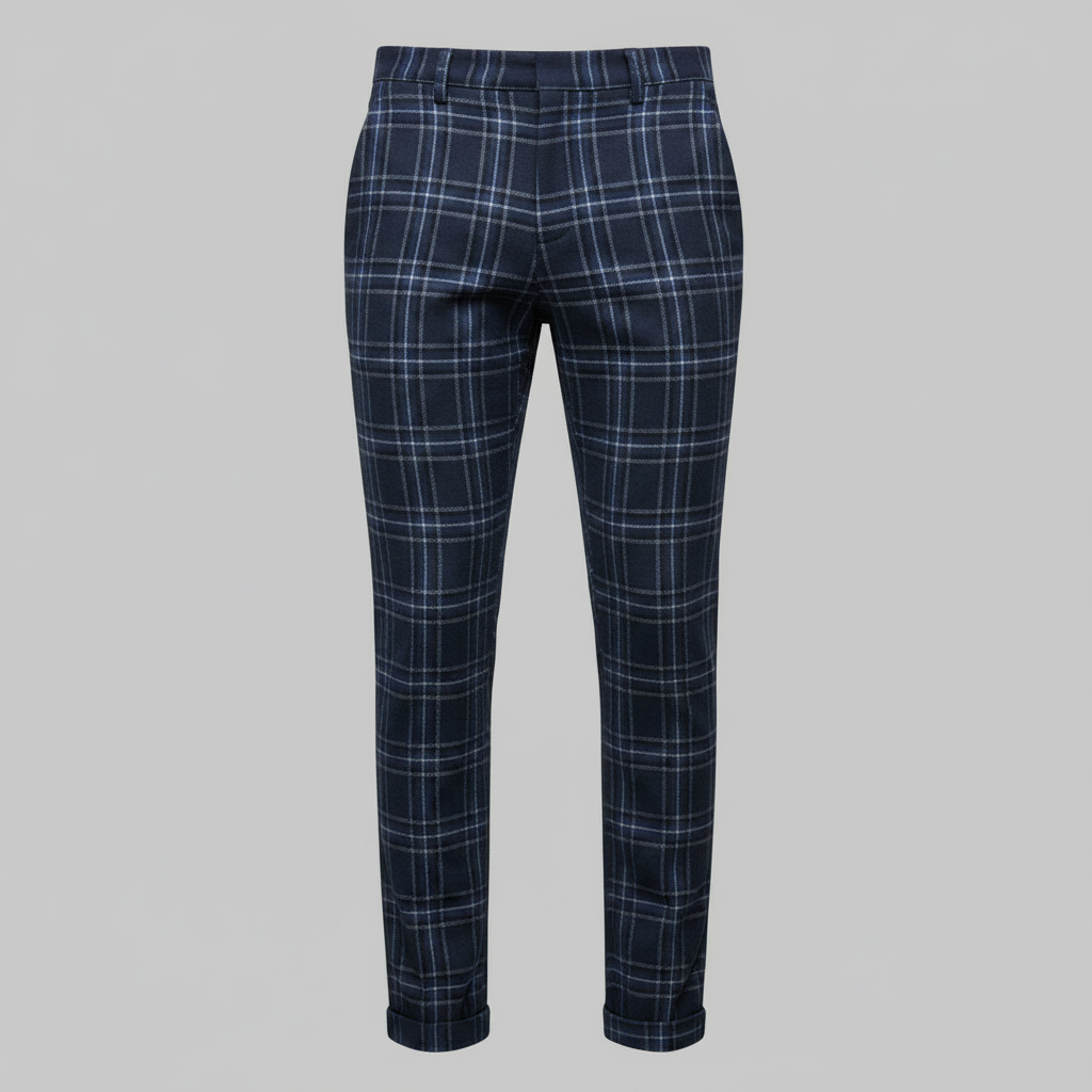 Sascha | Herren Chino-Hose mit Karomuster und Niedriger Taille
