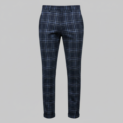 Sascha | Herren Chino-Hose mit Karomuster und Niedriger Taille