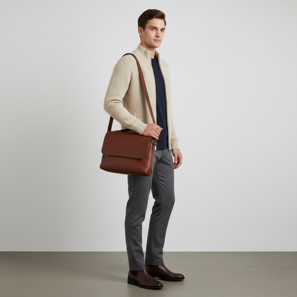 Schwarzer Herren Cardigan | Schmale Passform mit Stehkragen
