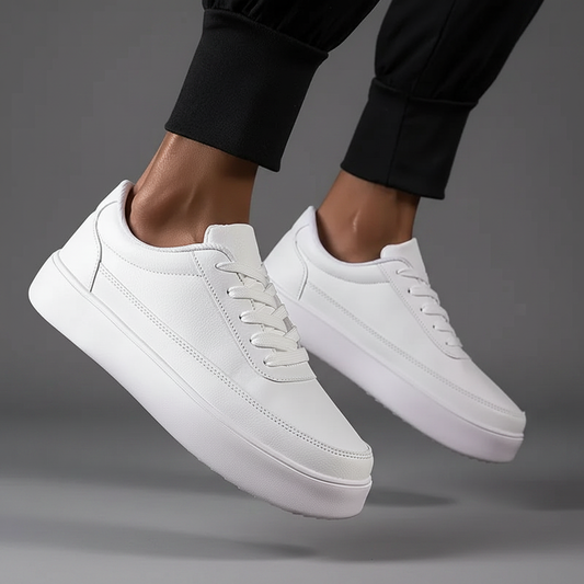 Weiße Sneaker Herren Plateau | Modische Schnürschuhe